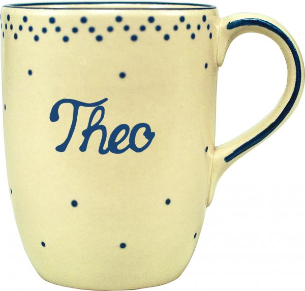 Cappuccino mit Schrift (1 Zeile) im Dekor Matt Hell 1 Punkt