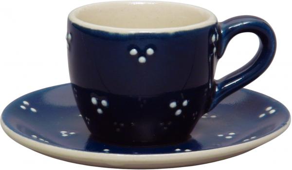 Espresso komplett im Dekor Blau 3 Punkt