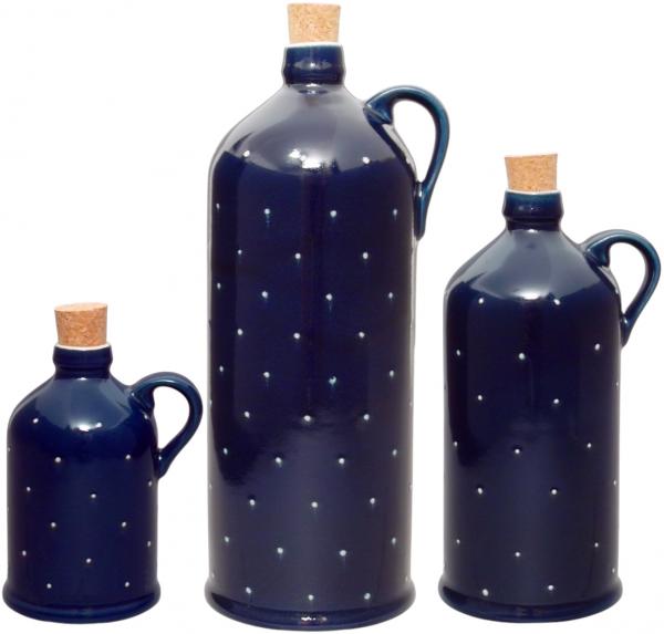 Flasche 0,5, handgemalte Keramik