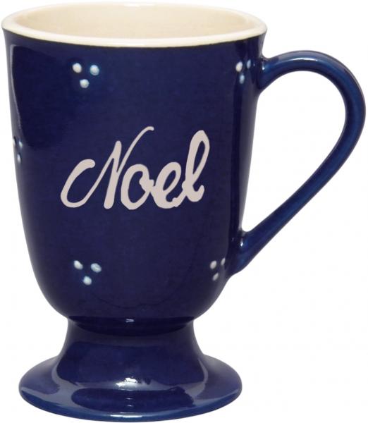 Fußtasse mit Schrift im Dekor Blau 3 Punkt