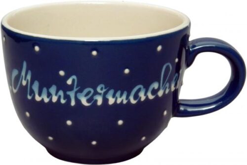 Jumbotasse mit Schrift (1 Zeile), handgemalte Keramik