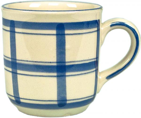 Kaffeebecher im Dekor Karo Blau