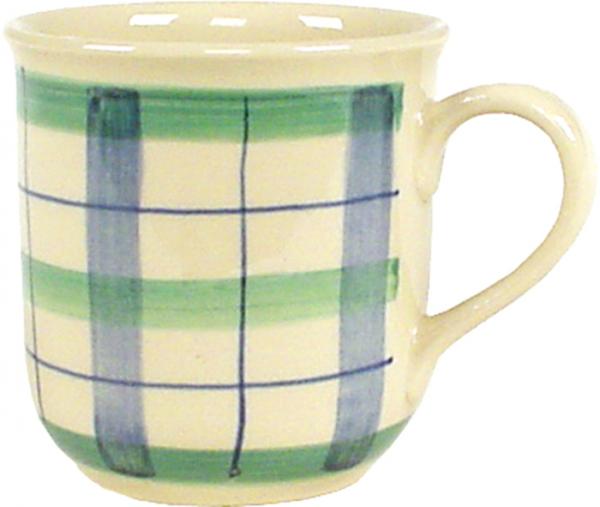 Kaffeebecher im Dekor Karo Grün-Blau