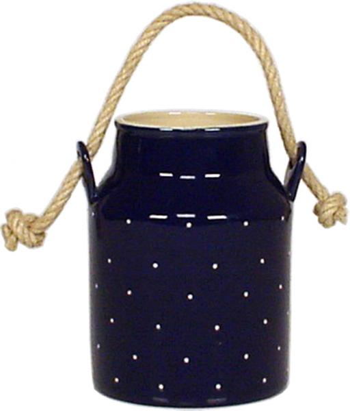 Milchkannen H 18 cm, handgemalte Keramik