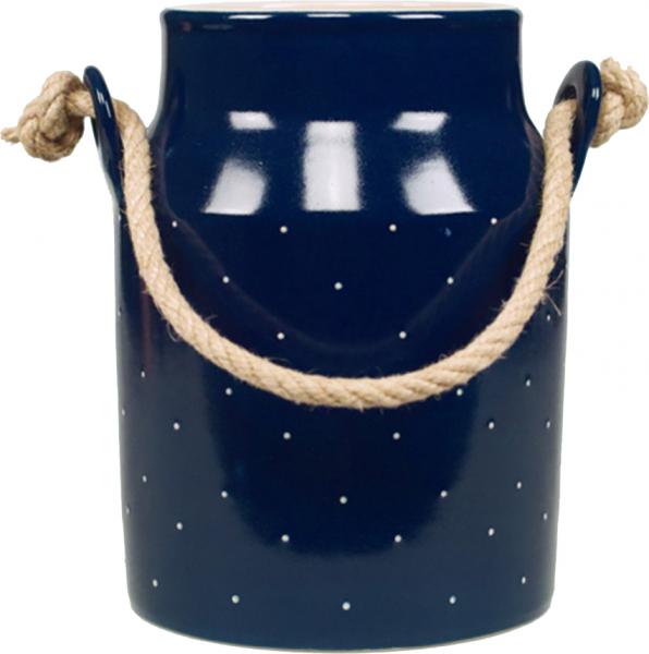Milchkannen H 23 cm, handgemalte Keramik