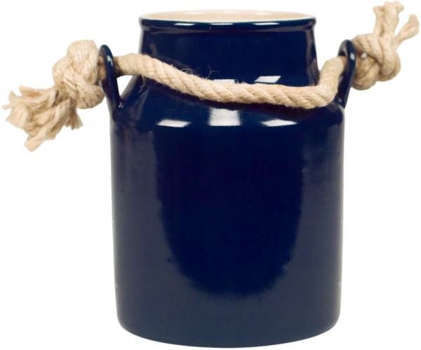 Milchkannen H 18 cm im Dekor Glänzend Blau