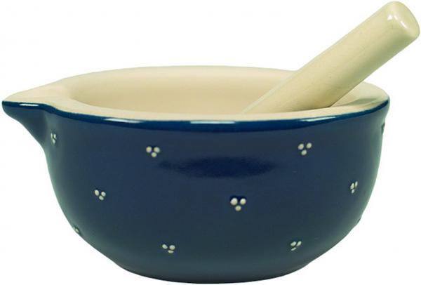 Mörser im Dekor Blau 3 Punkt