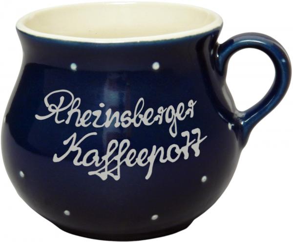 Mollytasse groß 0,4 mit Schrift (2 Zeilen) im Dekor Blau 1 Punkt