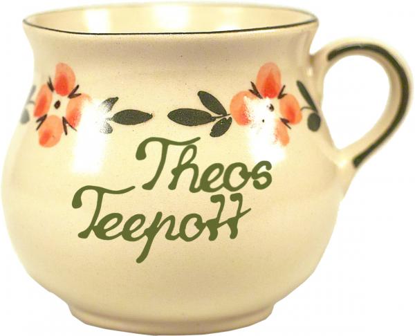 Mollytasse groß 0,4 mit Schrift (2 Zeilen) im Dekor Wilde Rose