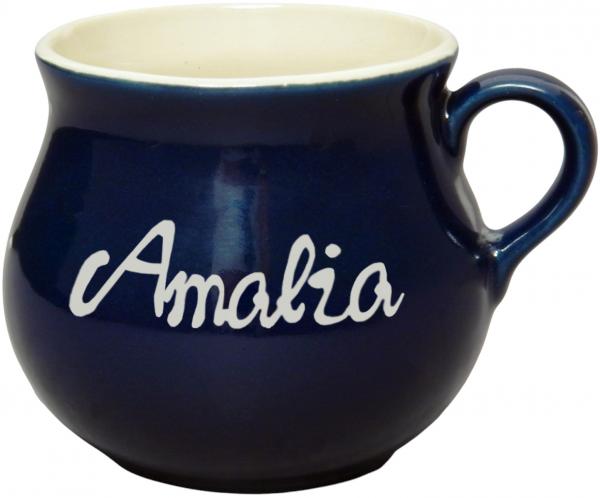 Mollytasse klein 0,25 mit Schrift (1 Zeile) im Dekor Glänzend Blau