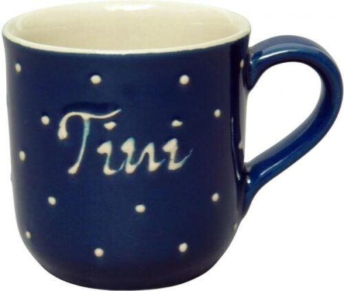 Namensbecher mit Schrift (1 Zeile), handgemalte Keramik