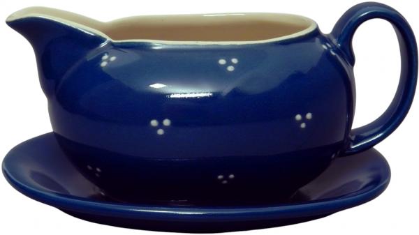 Sauciere im Dekor Blau 3 Punkt
