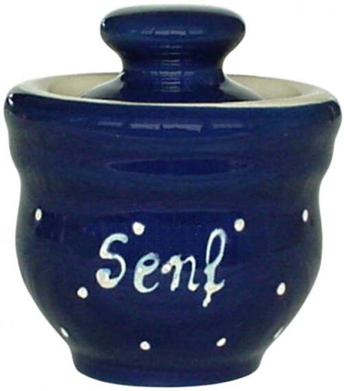 Senftopf, handgemalte Keramik