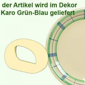 Der gedeckte Tisch im Dekor Karo Grün-Blau
