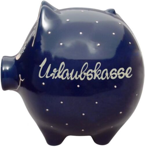 Sparschwein groß mit Schrift (1 Zeile), handgemalte Keramik