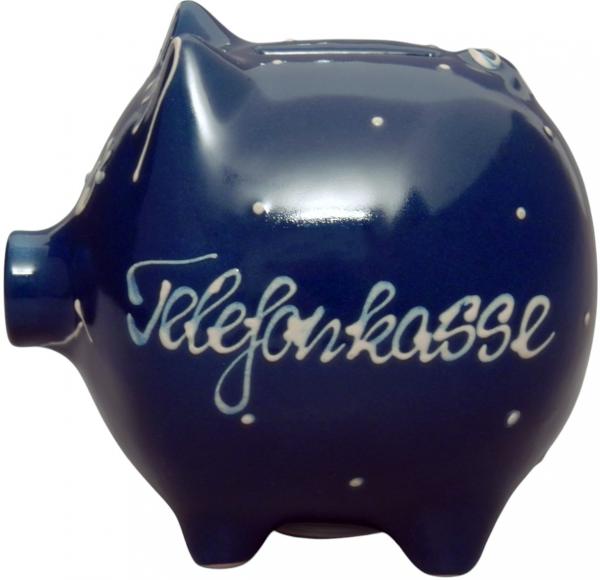 Sparschwein mittel mit Schrift (1 Zeile), handgemalte Keramik