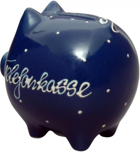 Sparschwein mittel mit Schrift (1 Zeile), handgemalte Keramik