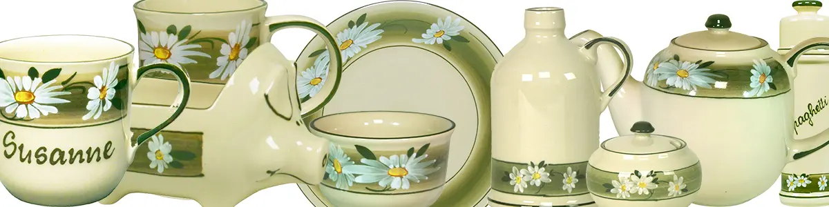 Keramik im Dekor Margueritenblume